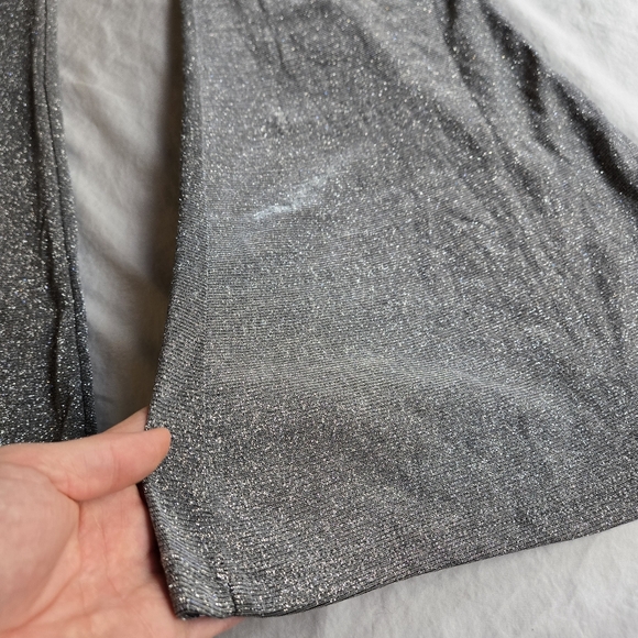 Shein SXY Silver Glitter Stretchy Tube Top & Flare Pants Set Party Evening - Picture 3 of 12
